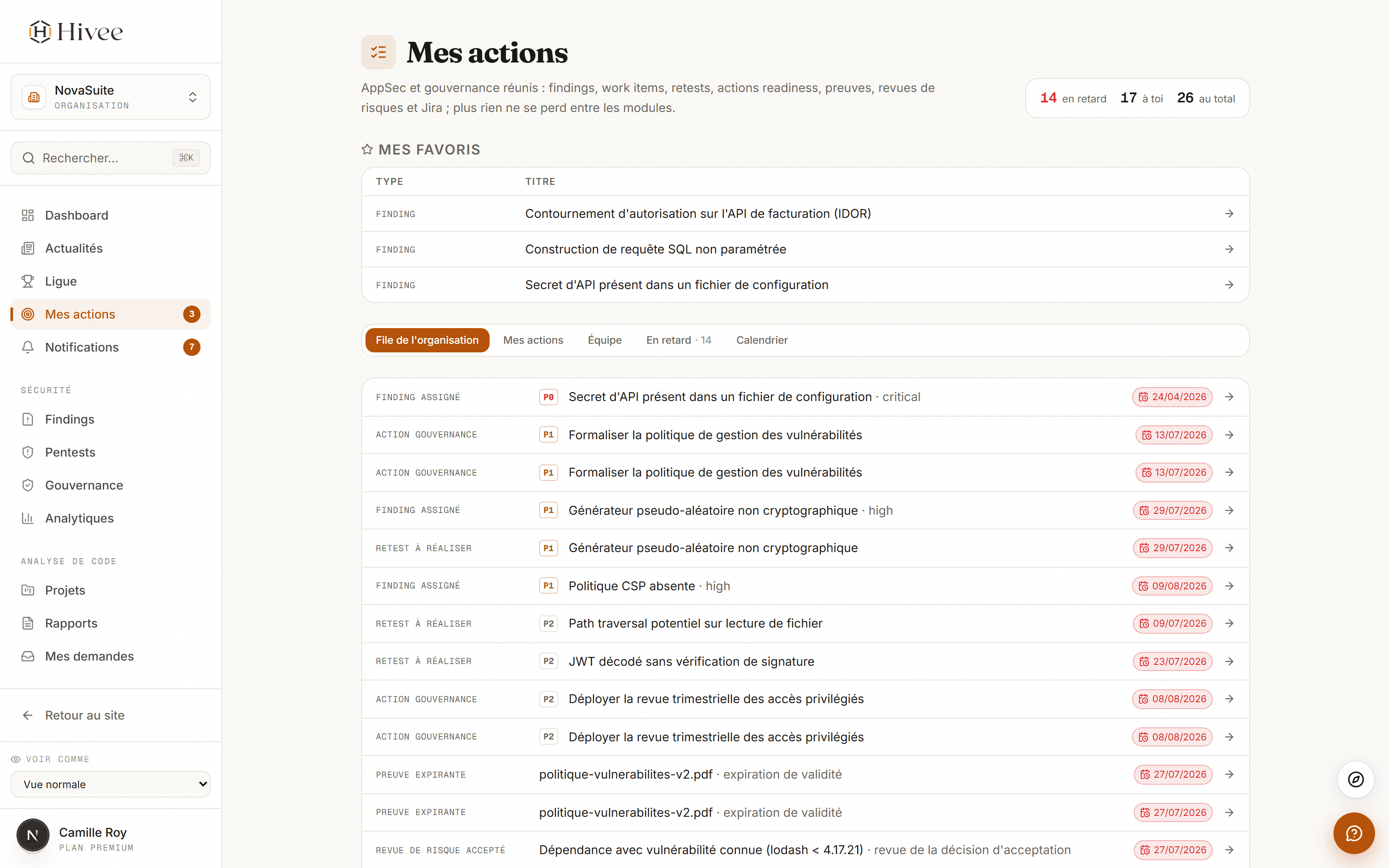 Mes actions, tout ce qui t'attend en un endroit